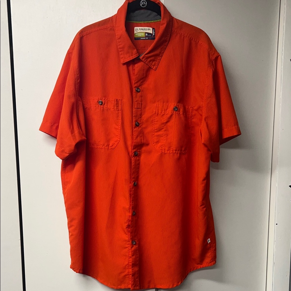 Magellan Brand Loose Fit wicking short sleeve outdoor shirt.